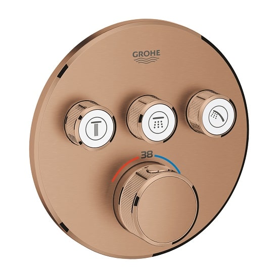 Baterie de dus termostatata Grohe Grohterm Smartcontrol cupru mat Baie||Baterii