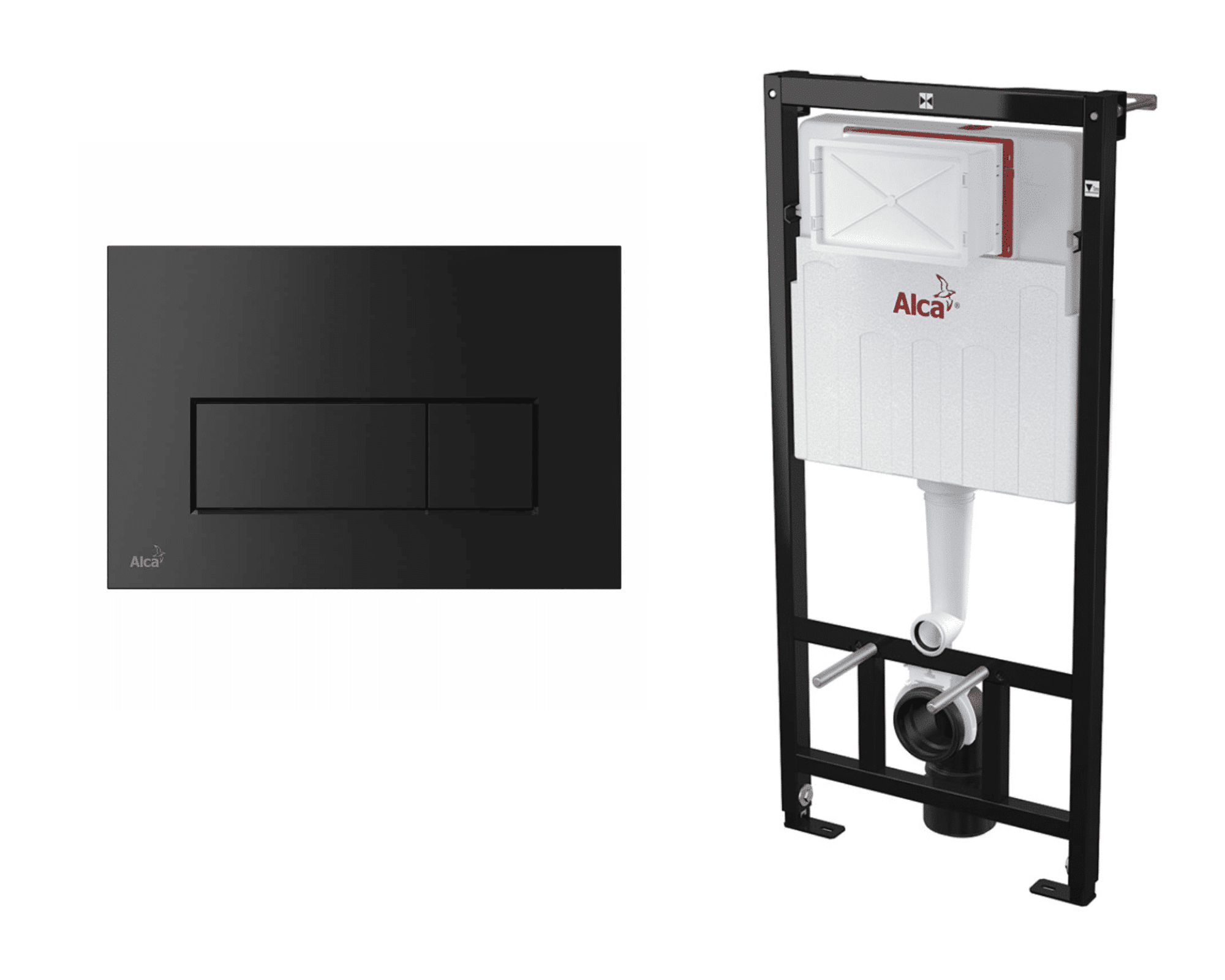 Set Rezervor WC Incastrat cu clapeta negru mat AM101/M578 melthdesign.ro/