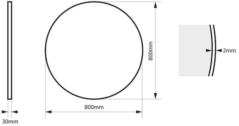 23 2 Oglinda rotunda 80 cm Massi Valo Slim Negru
