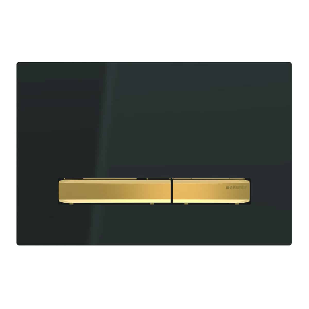 Clapeta cu actionare dubla Geberit Sigma 50 Negru cu detalii Aurii ||Rezervoare