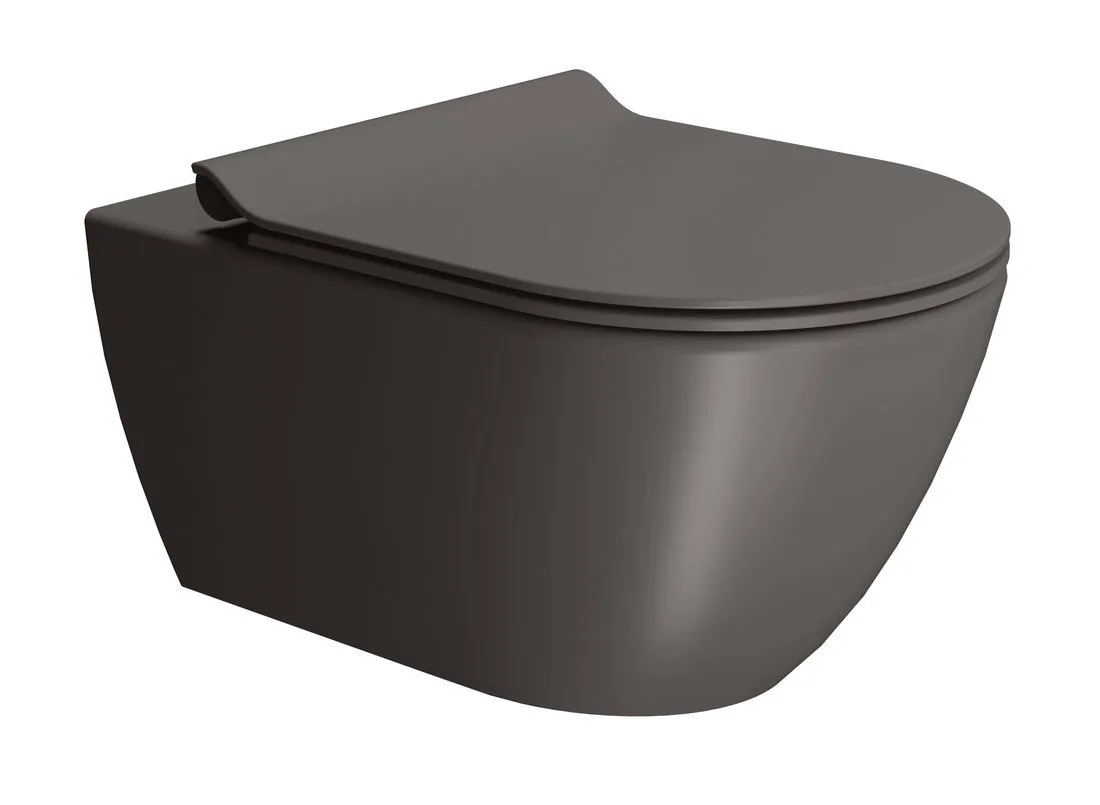 Set vas WC suspendat GSI Pura Extraglaze Bistro mat cu capac slim soft close